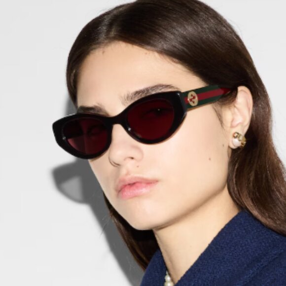 NEW GUCCI GG1862S 004 CAT EYE BLACK/BLUE WOMEN SUNGLASSES GUCCI main image 11